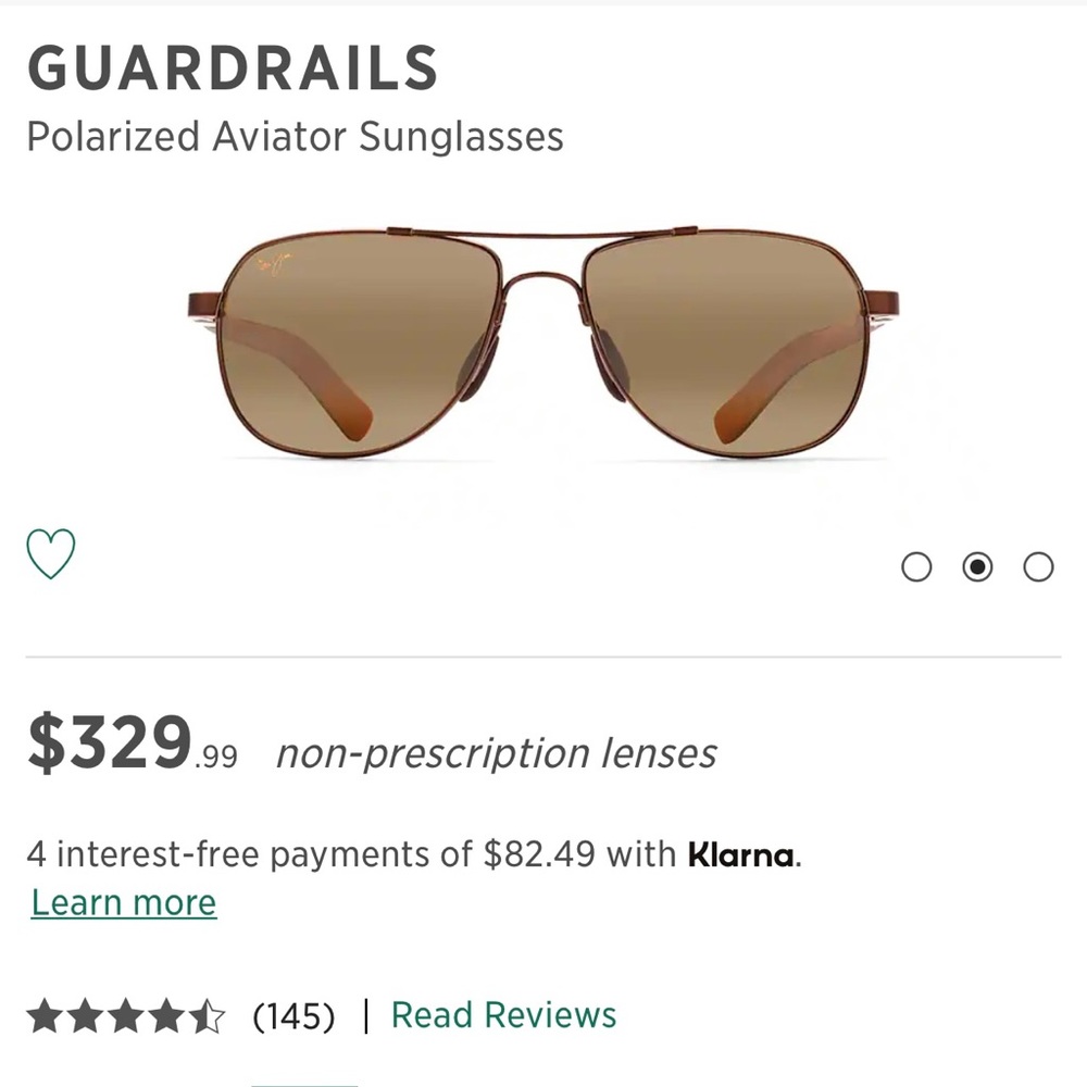 MAUJI JIM GUARDRAILS
Polarized Aviator Sunglasses